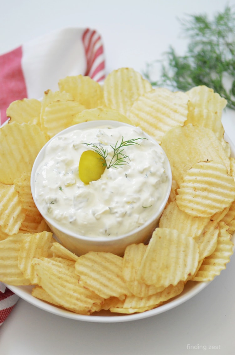 Dill Pickle Dip with Cream Cheese Finding Zest