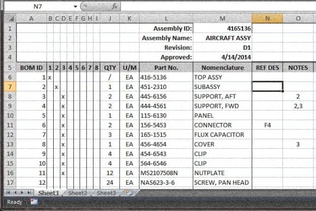 Bill Of Materials Templates Word Excel Fomats