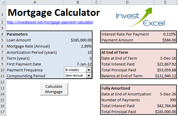 Mortgage Calculator Excel - Find Word Templates