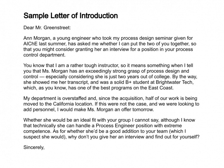Letter Of Introduction Samples - Find Word Templates