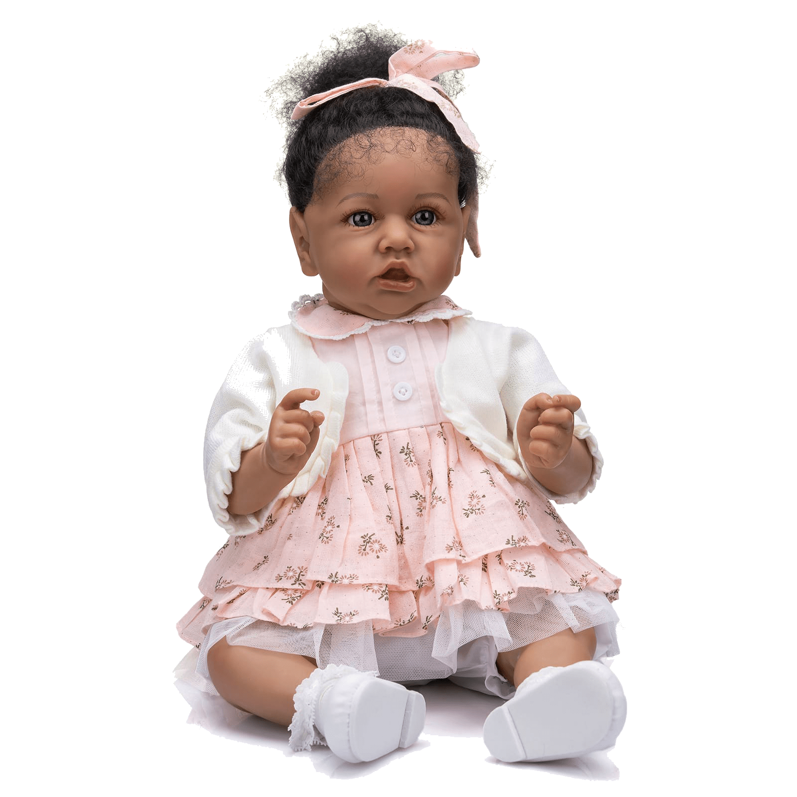 FINEALL Truly Real Lifelike Africa American Cloth Body Baby Doll
