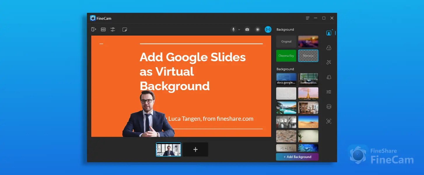 How to Add Google Slides as cam Background for Recording or Presentation