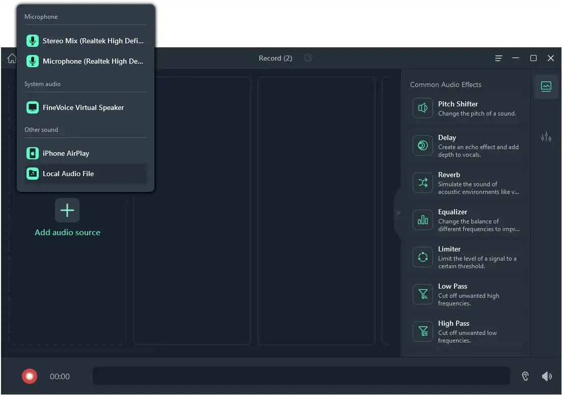 How to Capture and Output Sounds to Your Recording Apps Using FineVoice