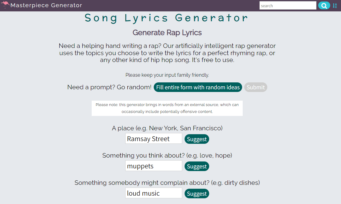 Lyrics Generator