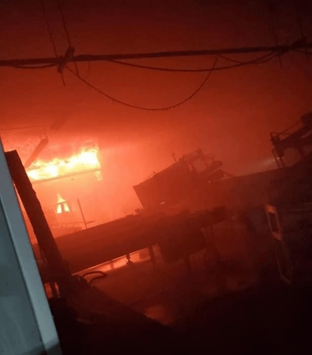 Firefighters battle blaze at commercial structure in Clyde (photos