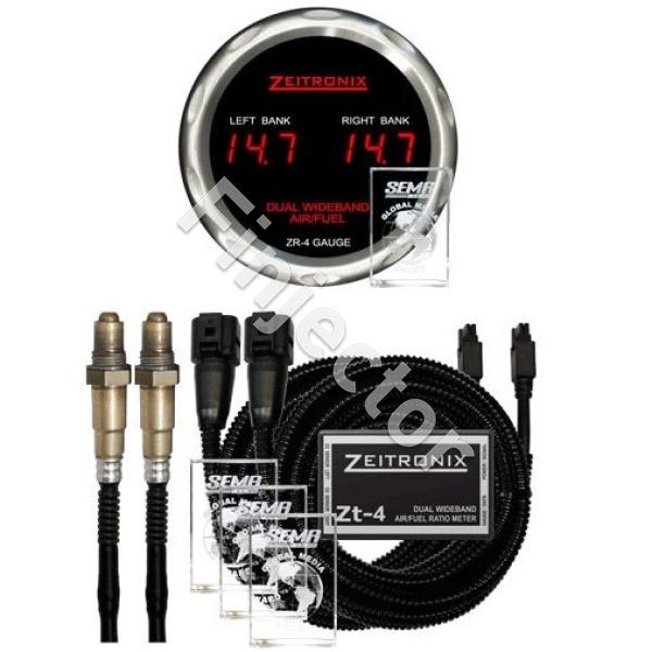 Dual AFR gauge with controller unit and wiring harness External