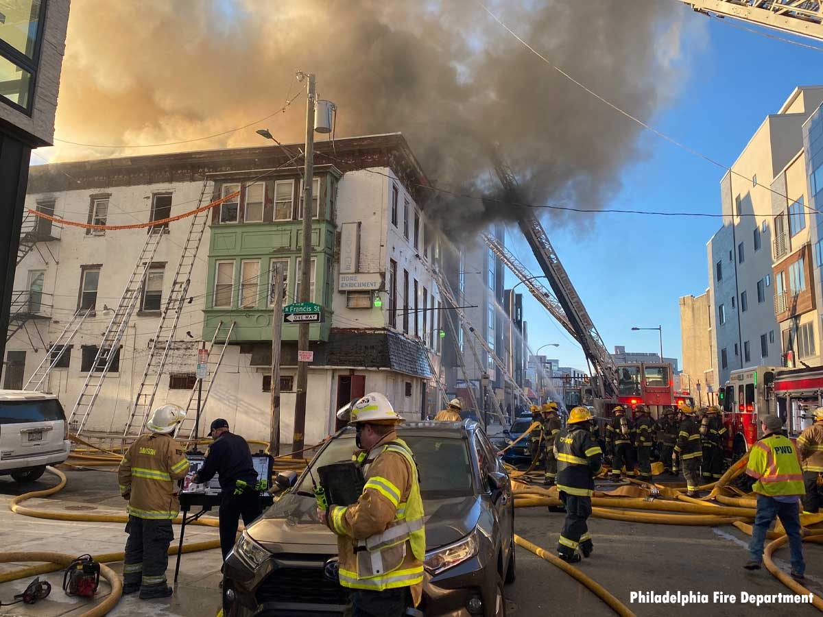 TwoAlarm Fire Damages Philadelphia Buildings Firefighting News