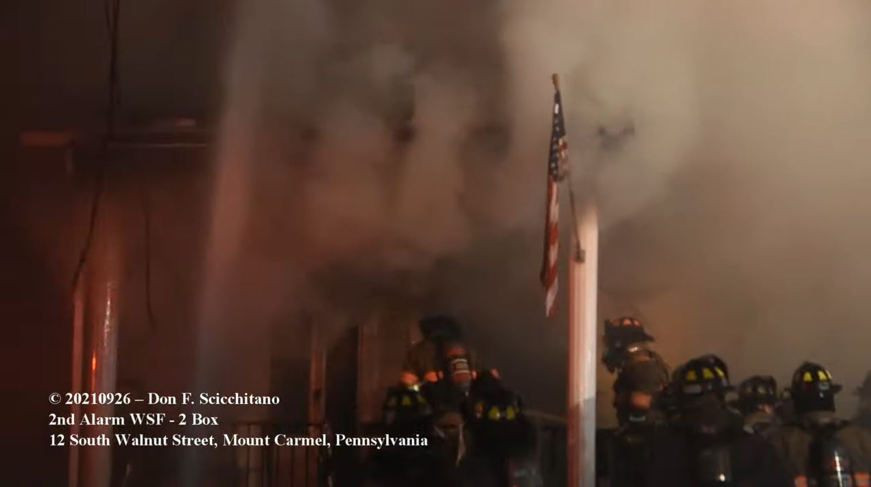 VIDEO Arrival at TwoAlarm Mount Carmel (PA) House Fire