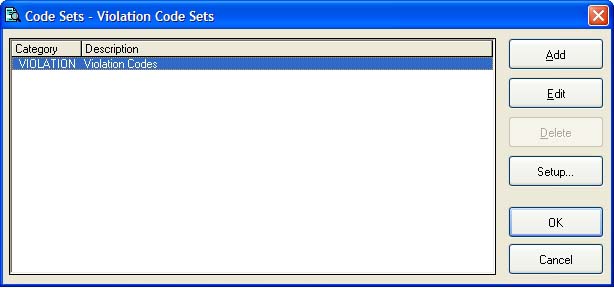 Activate the violation code set