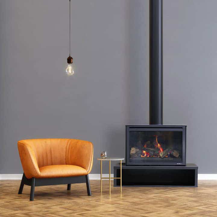 Heat & Glo I30X Freestanding Gas Fireplace Corner