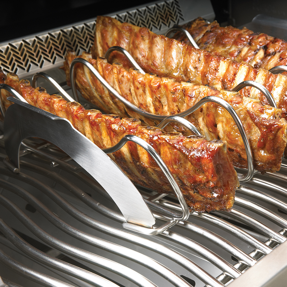 Napoleon Pro Stainless Steel Rib/Roast Rack Fireplace Stone & Patio