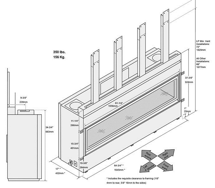 6015 High Output Deluxe Made in America Fireplace Xtrordinair