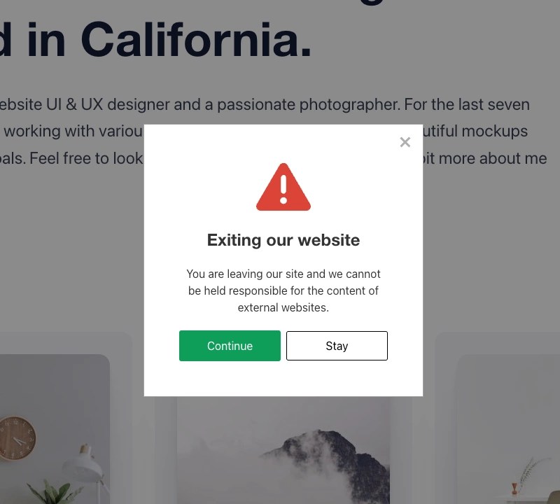 How to Display a Leaving Notice Popup For External Links on WordPress