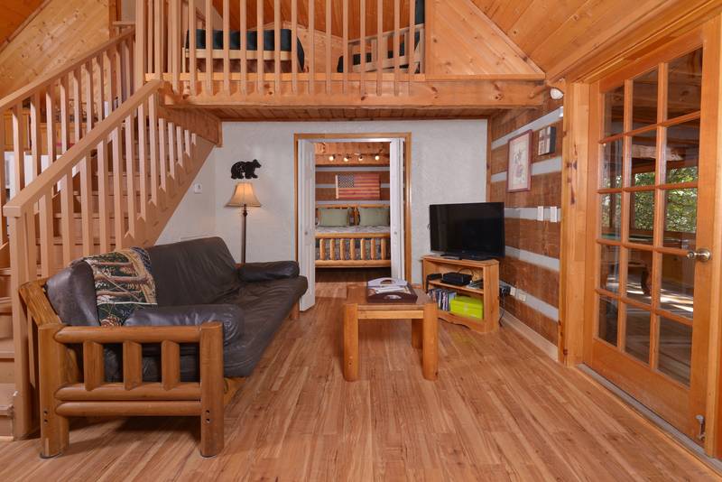 Pigeon One Bedroom Plus Loft Cabin Rental Pool Table Foosball