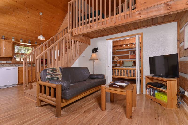 Pigeon One Bedroom Plus Loft Cabin Rental Pool Table Foosball