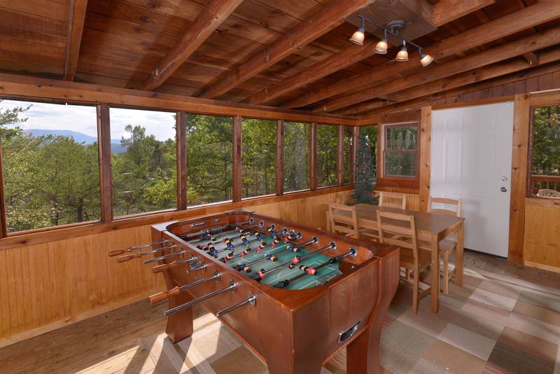 Pigeon One Bedroom Plus Loft Cabin Rental Pool Table Foosball