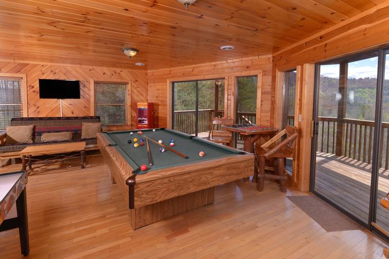 Pigeon Two Bedroom Cabin Rental Pool Table