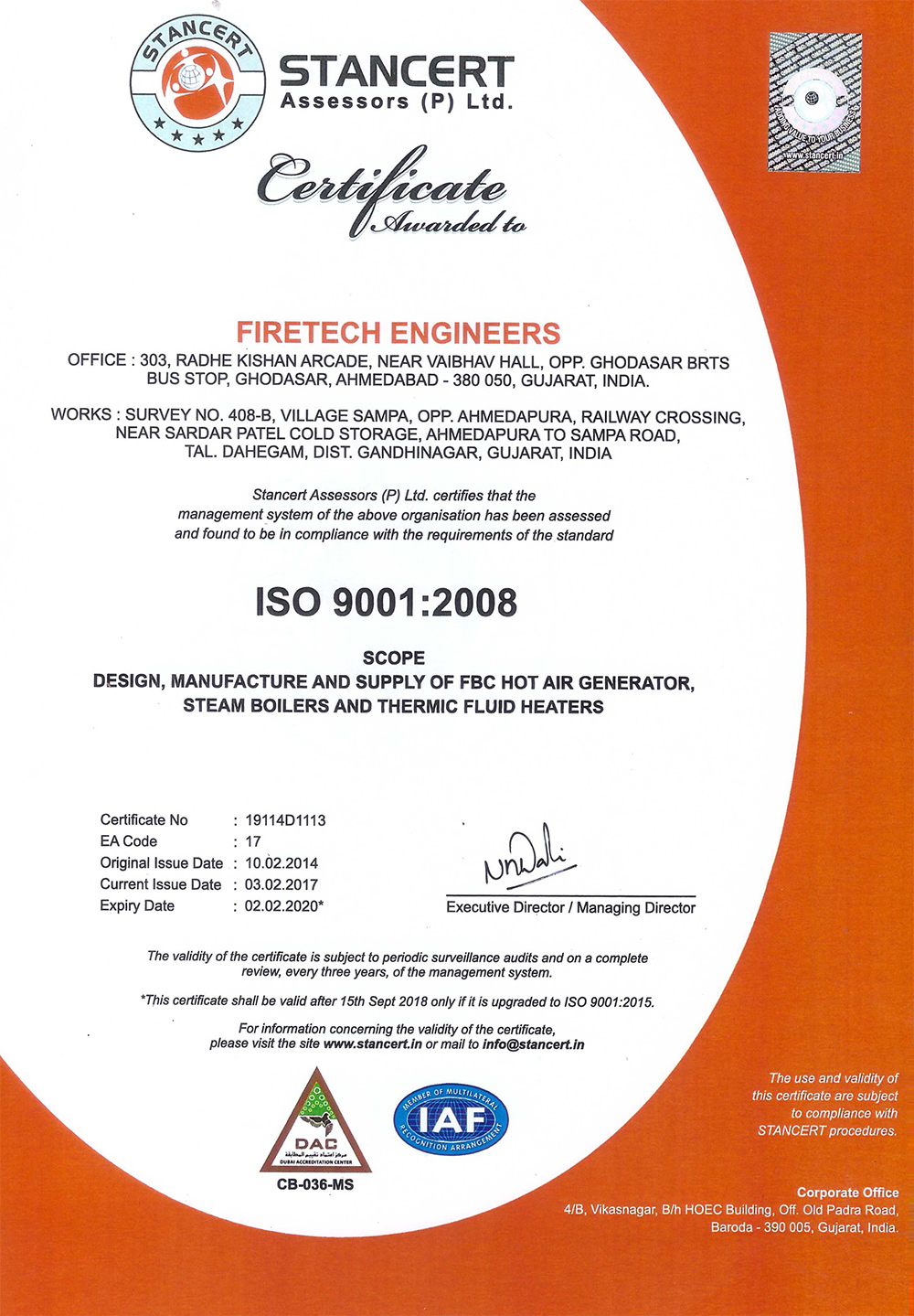 Certificates Fire Tech Engineers