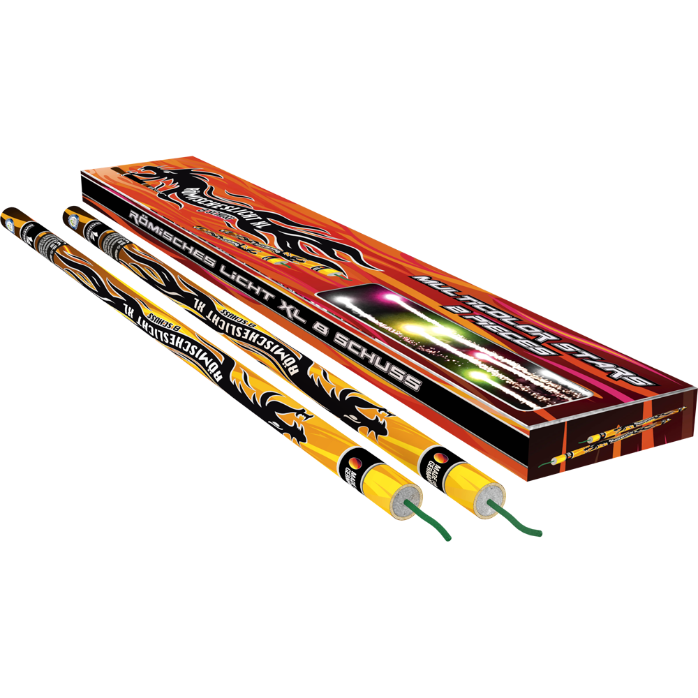 Roman Light XL 8 Shot by Lesli Fireworks Firework Crazy