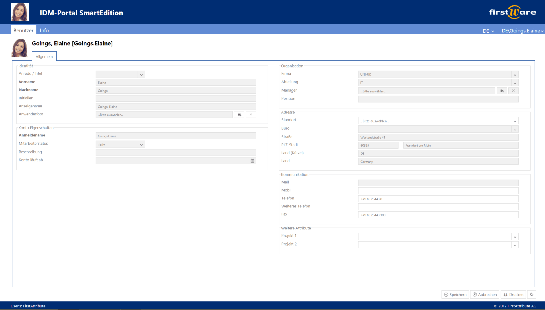 FirstWare IDMPortal AD Management Software FirstAttribute AG