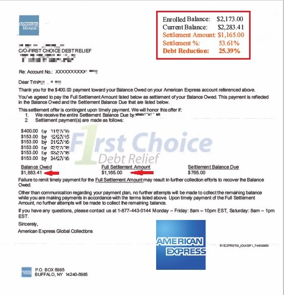 Debt Settlement Letters