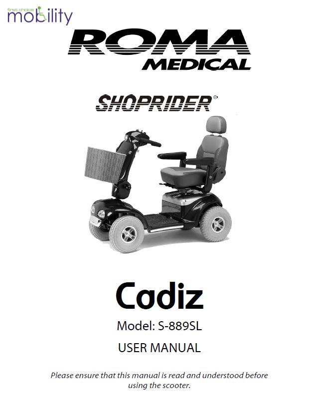 Shoprider Cadiz Manual