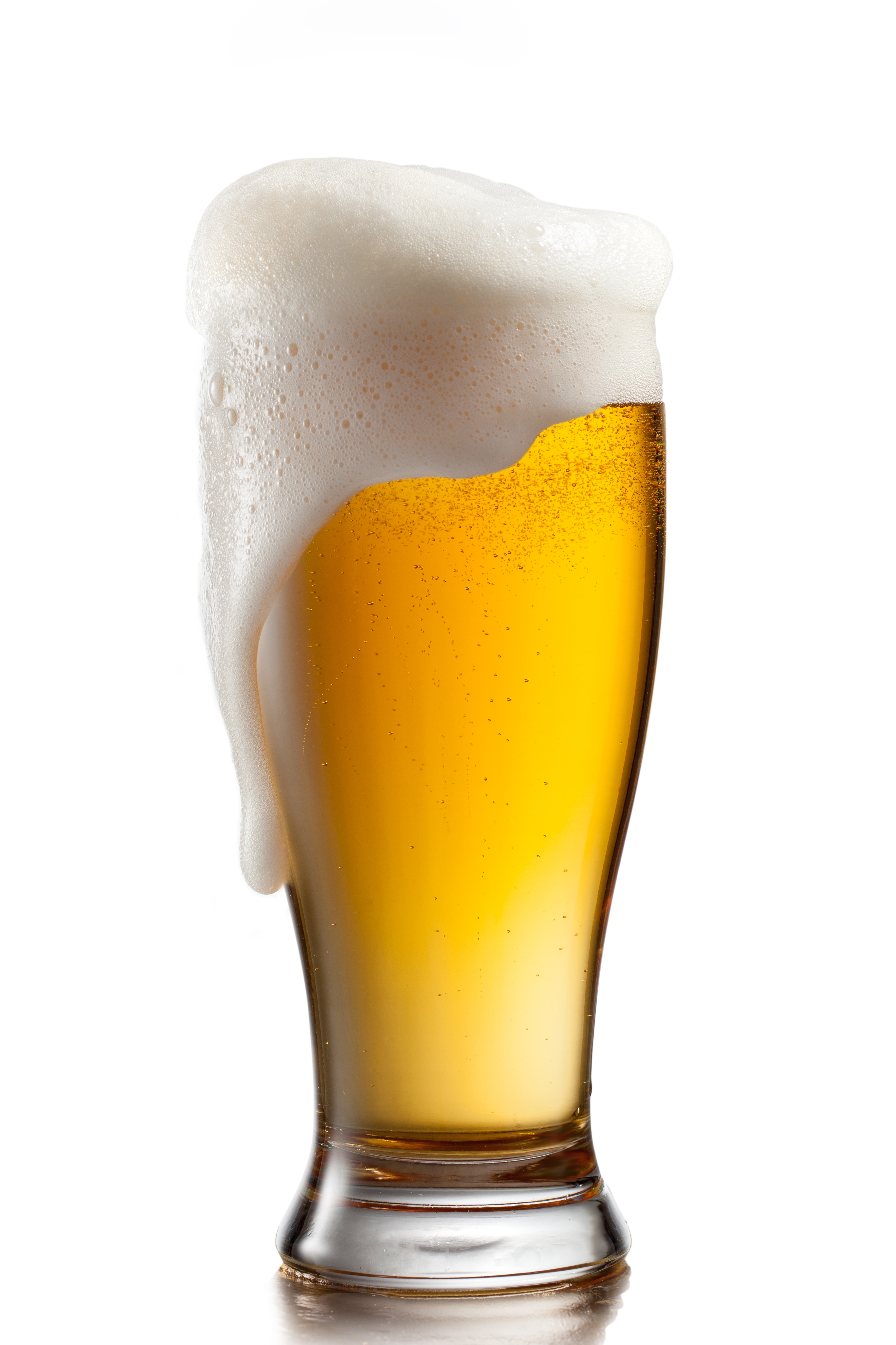 Beer in glass isolated on white background First Class Bangkok
