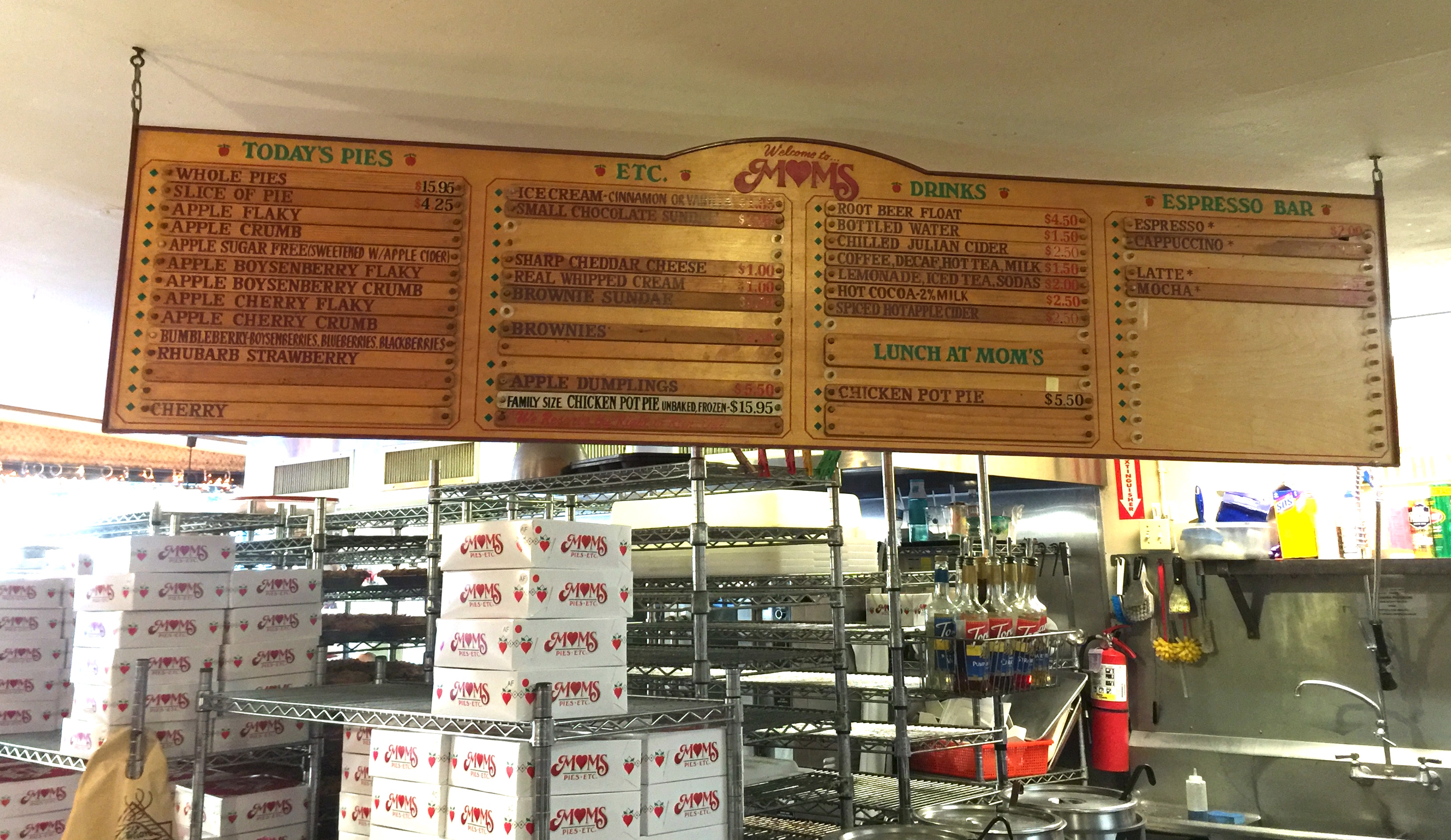 Mom’s Pies in Julian First Comes Latte