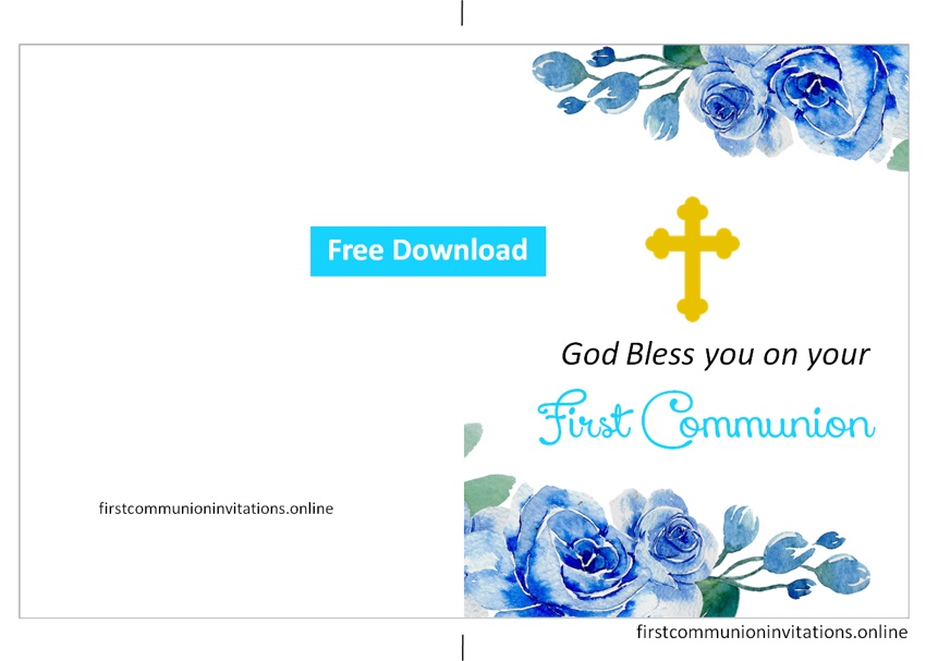 Free Printable First Communion Cards for boys Templates First Communion