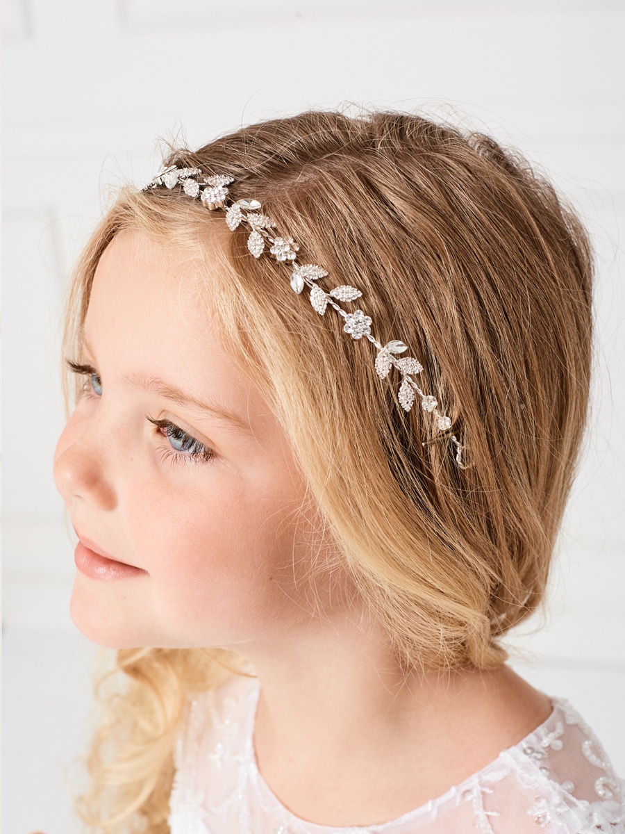 Delicate Rhinestone Floral First Communion Hair Wreath Buy Catholic