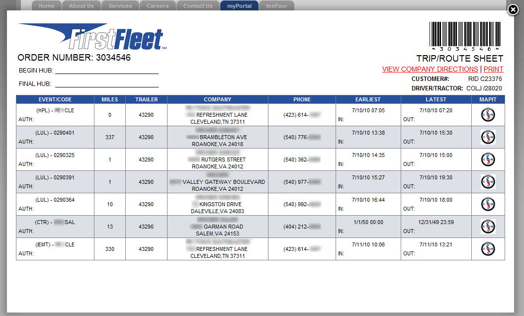 New Feature Driver Load Board > FirstFleet, Inc.