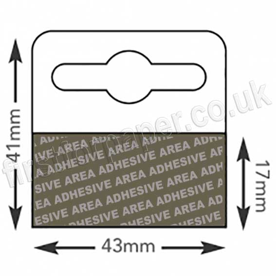 Rigid Mediumweight Self Adhesive Euro Slot Hangers (Hang Tabs) Roll