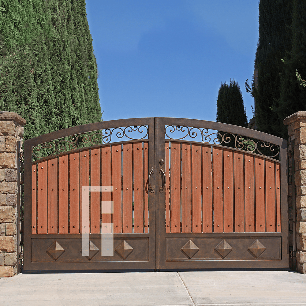 Iron & Composite Wood Double Gate First Impression Ironworks