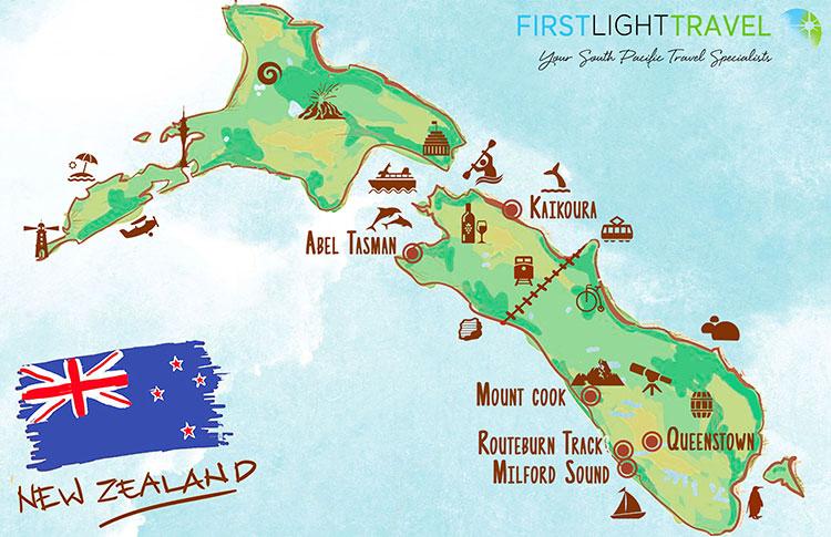 Map Of New Zealand South Island Attractions Top Tourist Attractions in the South Island of New Zealand