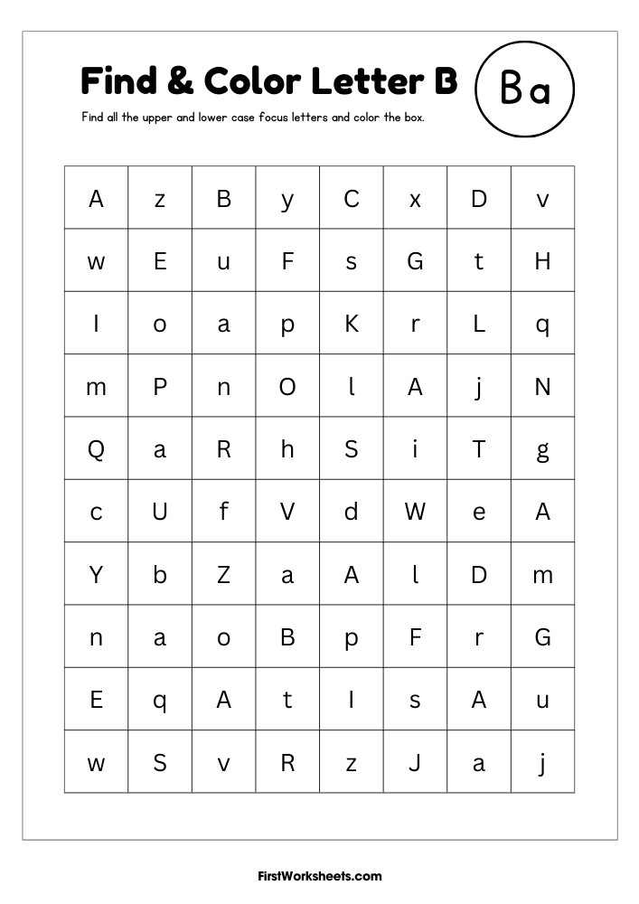 Letter B Worksheets | FirstWorksheets