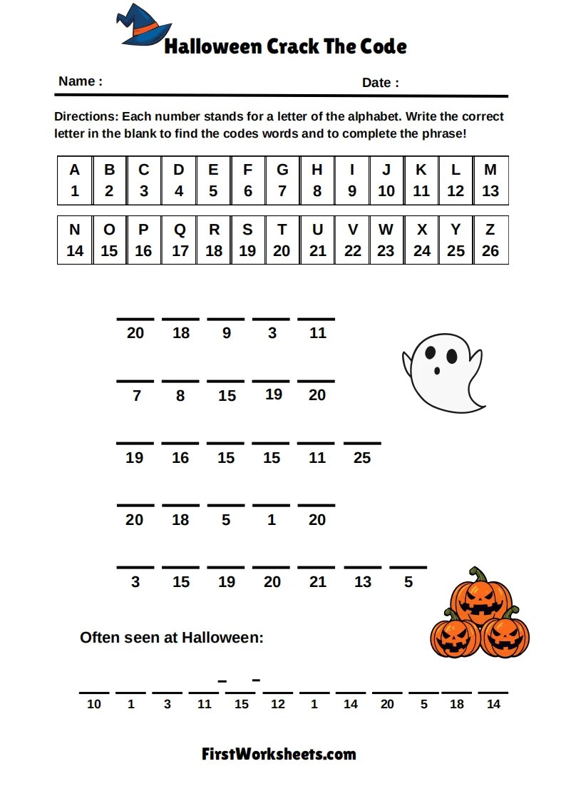 Crack The Code Worksheets FirstWorksheets(03)