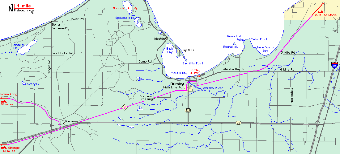 Michigan Snowmobiling Brimly Snowmobile Trail Map Michigan Sledhead™