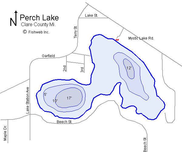 Perch Lake Map Clare County Michigan Fishing Michigan Interactive™