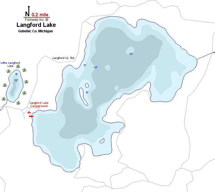 Langford Lake Map Gogebic County Michigan Fishing Michigan Interactive™