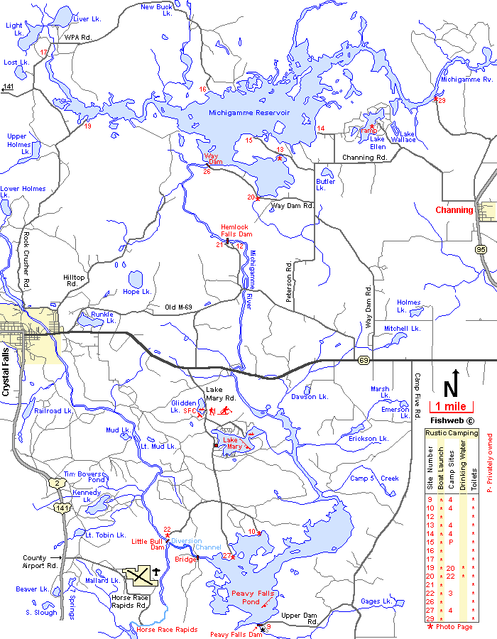Wilderness Shores Recreation Area Map Iron County Michigan Fishing