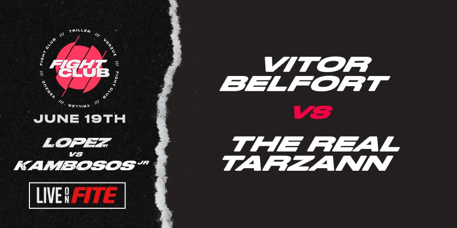 MMA Star Vitor Belfort and The Real Tarzann on June 19 at Triller Fight Club FITE