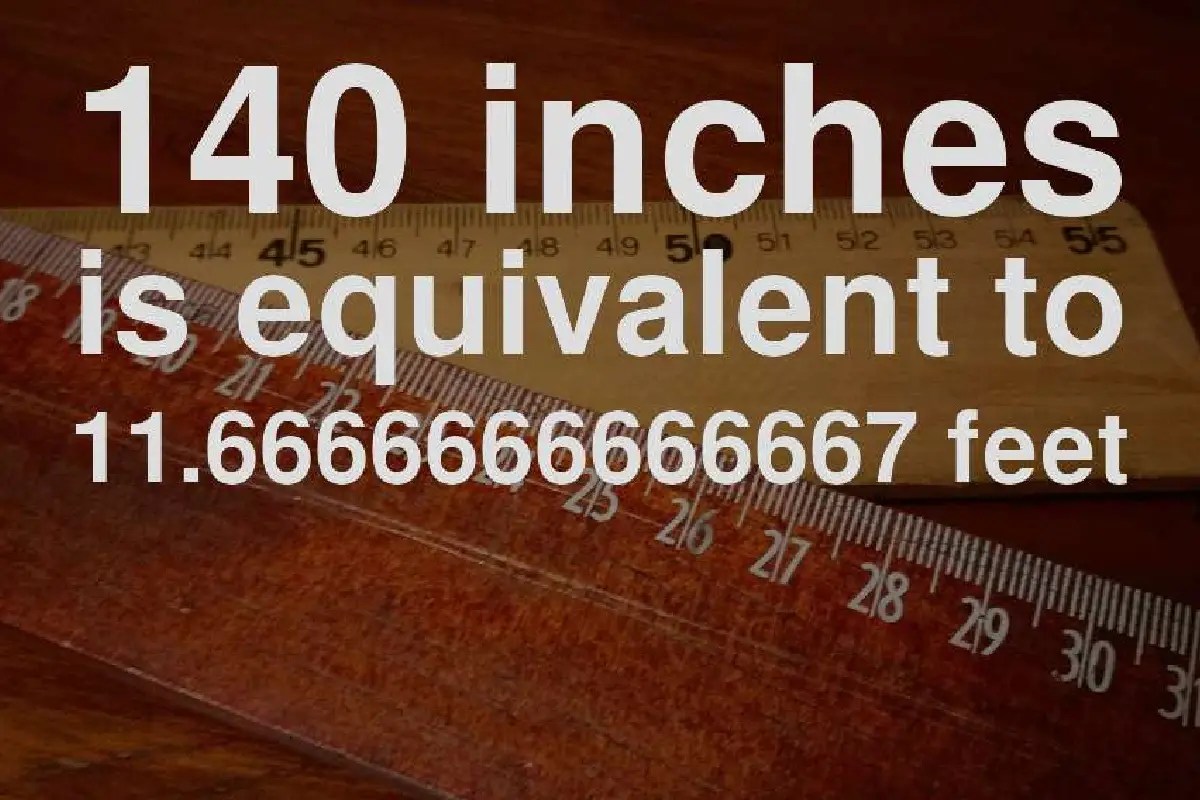 Convert 140 Inches To Feet Conversion Chart