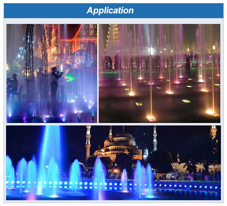 China LED underwater light submersible pump led water fountain ring