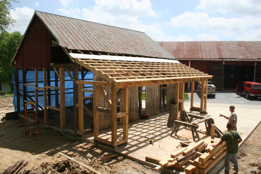 Historic Corn Crib Adaptively Reused for Equipment and Material Storage Facility