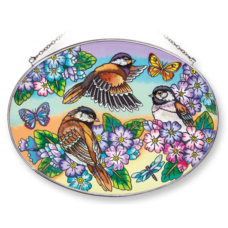 Amia Studios Three's Company Large Oval Suncatcher Fitzula's Gift Shop