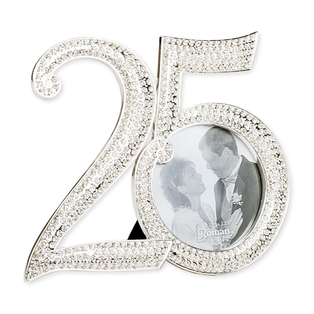 Fitzula's Gift Shop Roman 25th Anniversary Rhinestone Frame