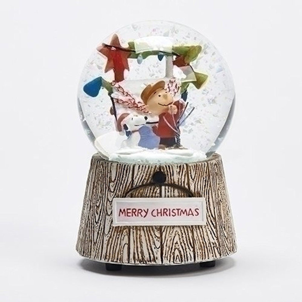 Roman Charlie Brown and Snoopy Decorating Musical Waterglobe Fitzula's