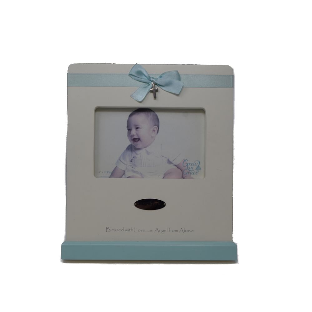 Grow In Grace Baby Boy Baptism Photo Frame Fitzula's Gift Shop
