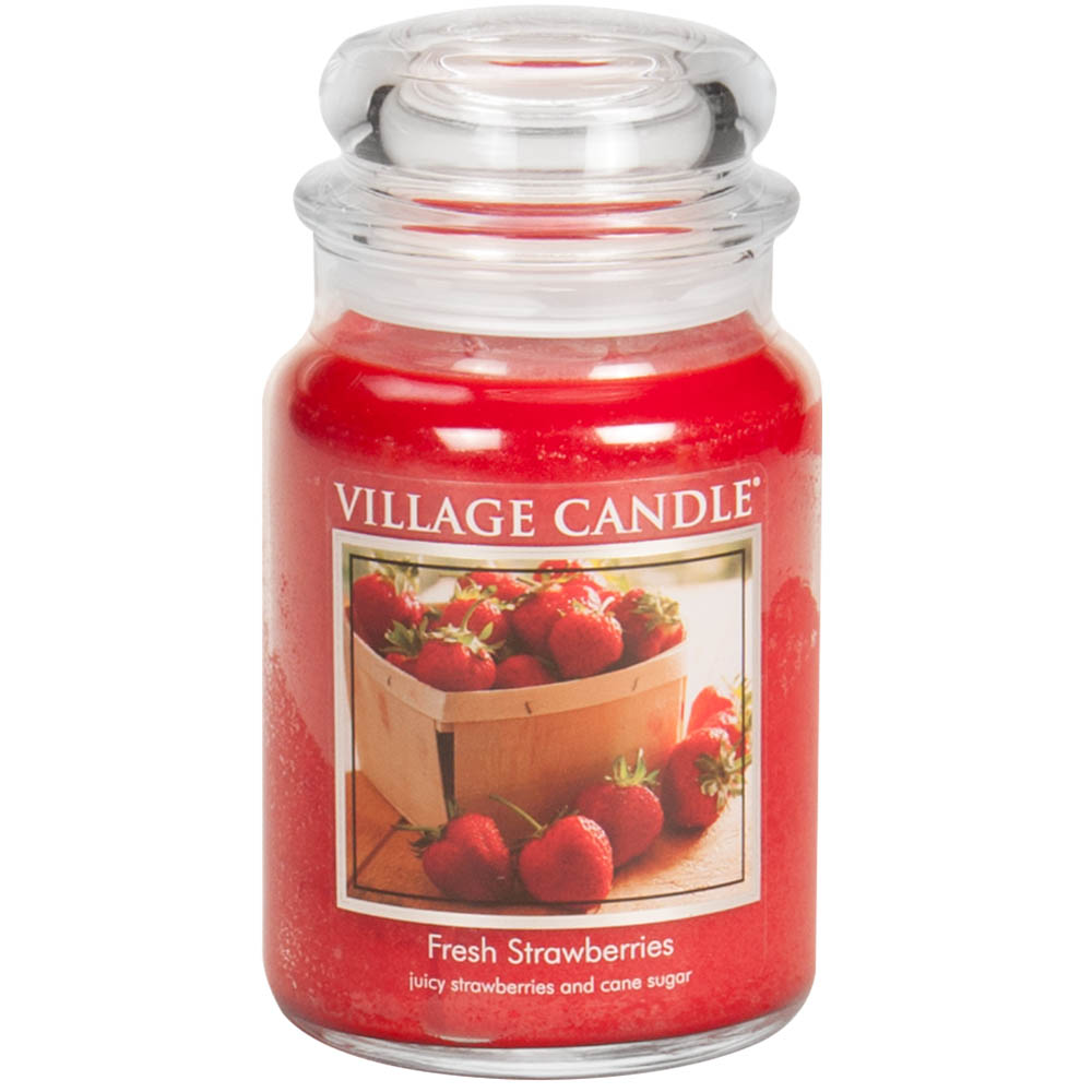 Fitzula's Gift Shop Village Candle Fresh Strawberries Large