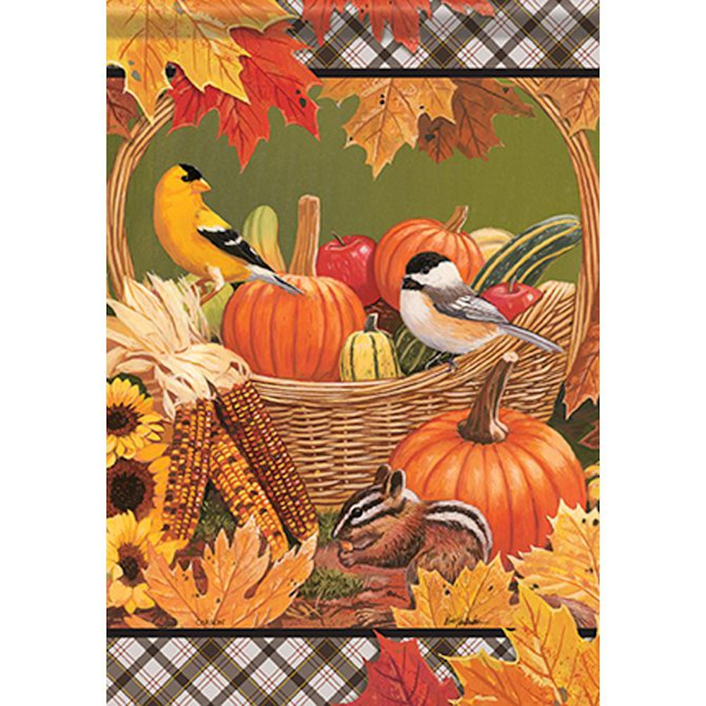 Fitzula's Gift Shop Carson Home Accents Basket Of Autumn Large House Flag